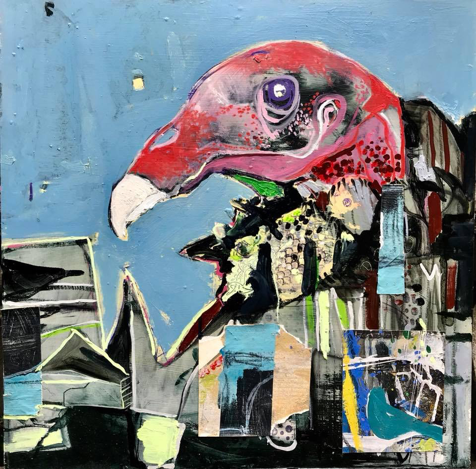 Mixed media artwork titled Who Killed U.B.F. by Gregory J. Rose