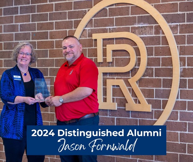 Jason and President Kat Linaker presenting award
