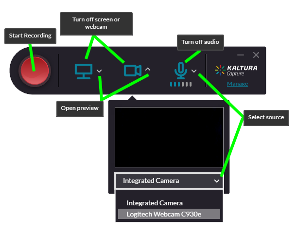 CaptureSpace Lite menu