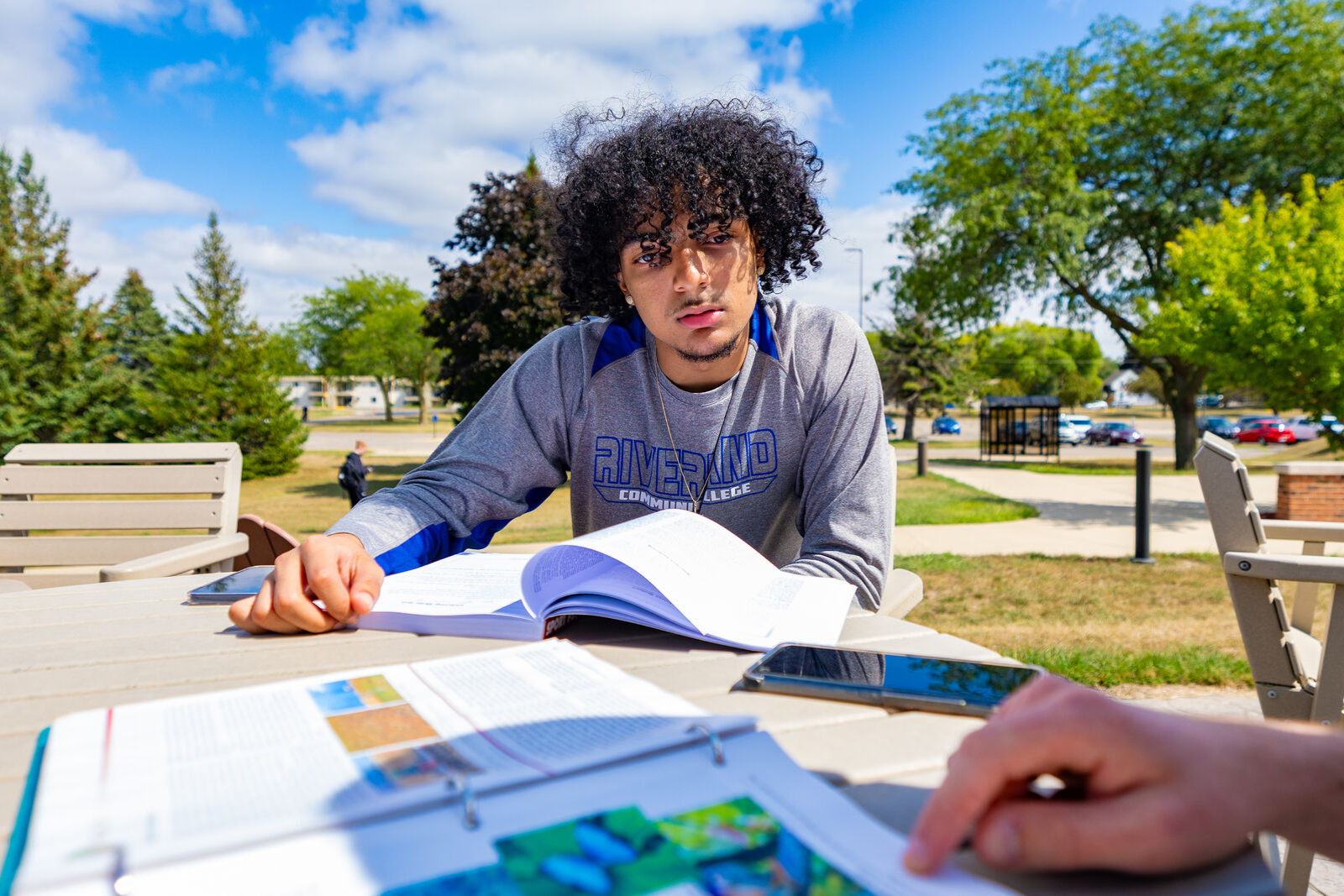 Student Studying outside of campus